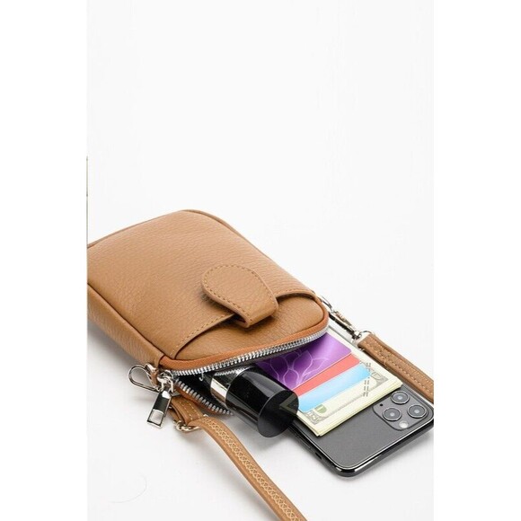 VEGAN LEATHER MINI CROSSBODY MESSENGER BAG - Picture 5 of 5